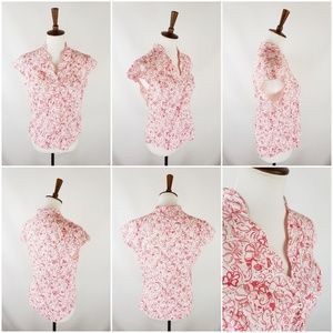 Lilly Pulitzer Pink White Bubba Shrimp Top Size 10